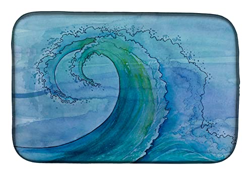 Caroline's Treasures BB8531DDM Abstract Wave Dish Drying Mat Absorbent Dish Drying Mat Pad for Kitchen Counter Dish Drainer Mat for Countertop, 14 x 21