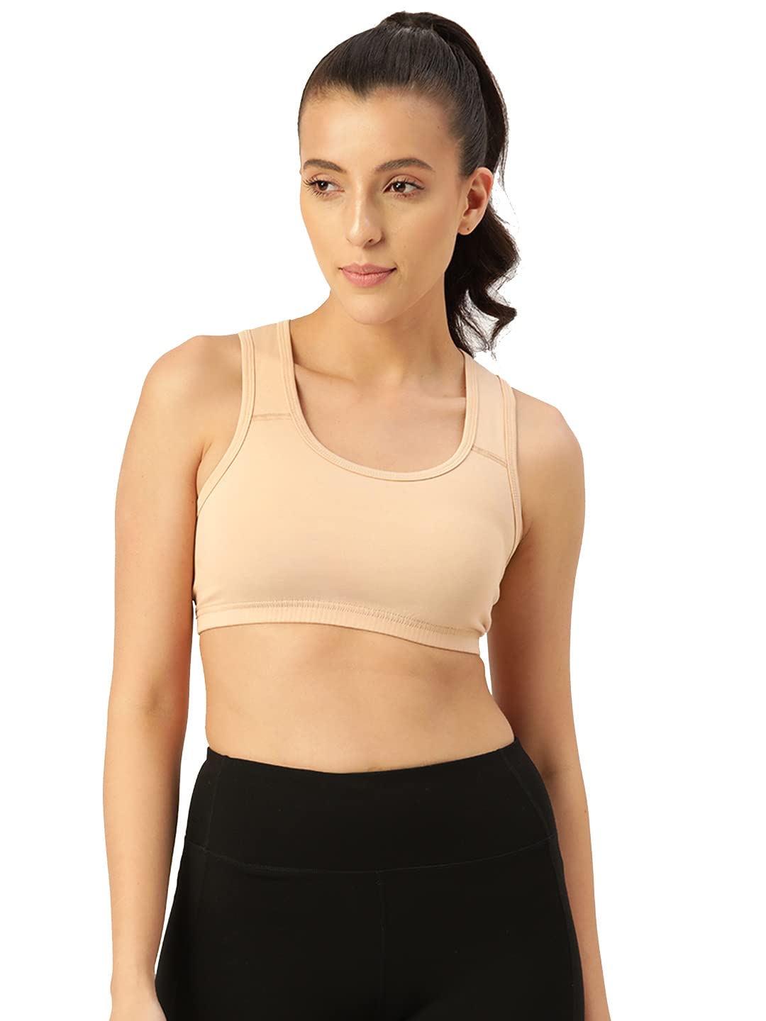 leading lady Women's Solid Non Padded Workout Bra - Skin-picture-34