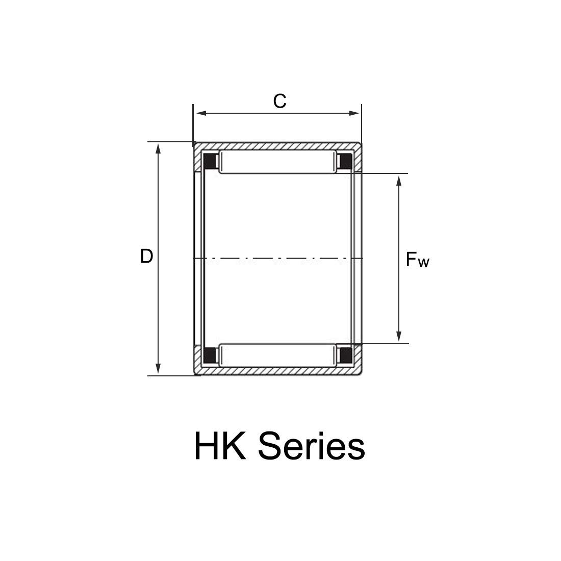 Produktbild von Nadellager HK3016 – Offenes Ende, 30x37x16 Mm, 27.000 N Statisch, 15.200 N Dynamisch, 8.100 U/min, Aus Chromstahl