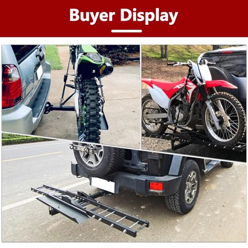 Grandroad Auto Motorcycle Hitch Carrier, 500Lbs Heavy Duty Steel Dirt Bike Carrier With Loading Ramp thumb #5