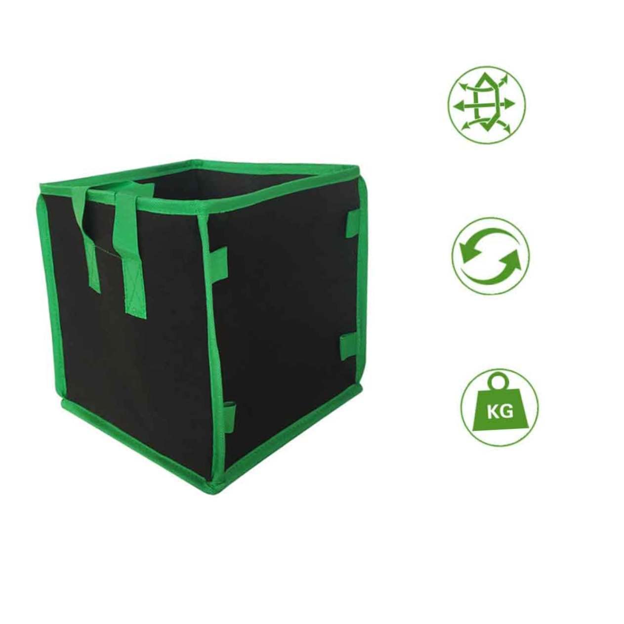 INOOMP 3 Piezas Bolsa Plantador Vegetales Saco Plantas Soporte Portátil para Plántulas Contenedores Plantas Fresa Cantero Elevado Macetas Tela Jardinera Sintió Cuadrado