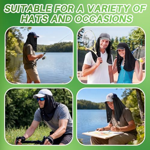 Image of Geyoga 3Pcs UV Sun Protection Neck Drape | Adjustable Neck Shade, Mesh Neck Sun Protection, Breathable Sun Protector, Hat Drape for Fishing, Hiking and Outdoor Work