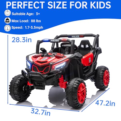 Image of Kid Police 4WD UTV 24V Ride On Toys for Big Kids 2 Seater Ride On Toys Kids