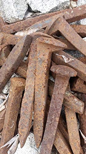 K-Musculo 10 Vintage Railroad Spikes - Rust, Patina and pitting (L5.75-6.75in)