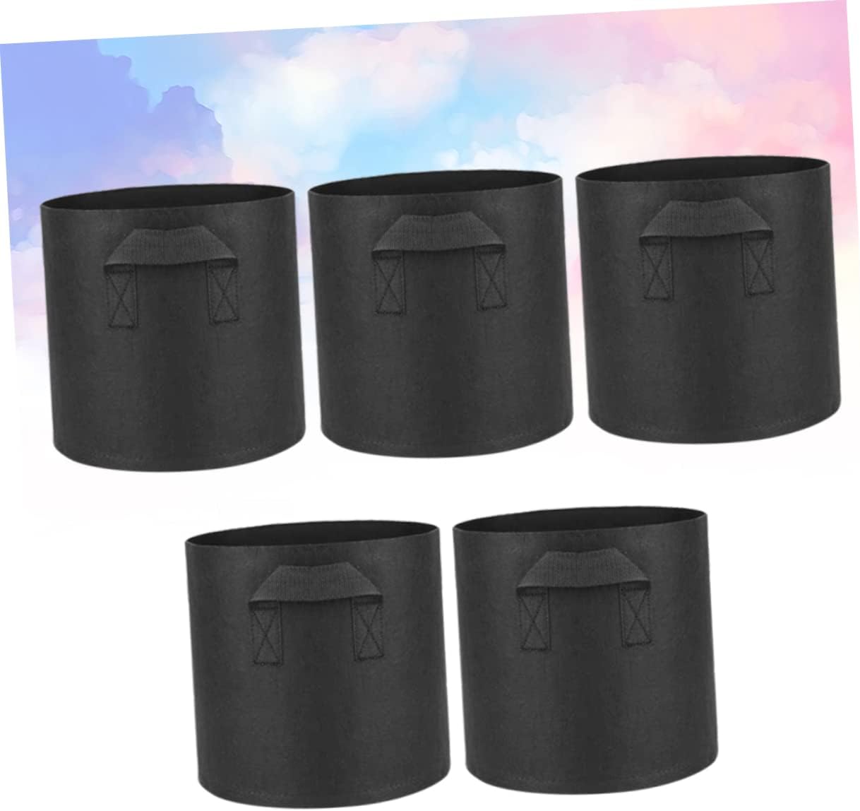 BESPORTBLE 3sets Round Planting Bag Nonwoven Felt Planters Portable Garden Cultivation Pouch for Vegetables Breathable and Durable Planting for Home and Outdoor Gardening