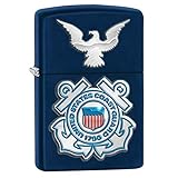 Zippo United States Coast Guard Logo Pocket Lighter, Navy Matte