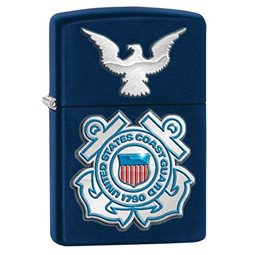 Zippo United States Coast Guard Logo Pocket Lighter, Navy Matte