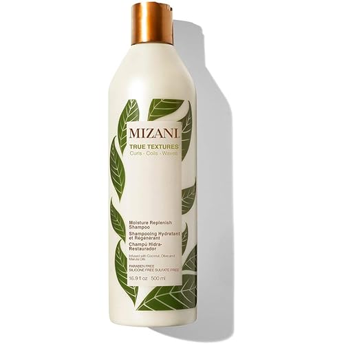 MIZANI True Textures Moisture Replenish Shampoo | Smooths & Hydrates | with Coconut Oil | Sulfate & Paraben-Free | for Curly Hair