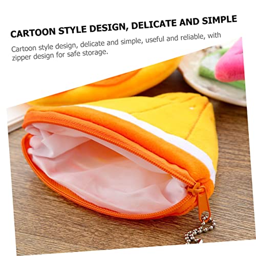 BESTOYARD 4Pcs Cute Cartoon Fruit Coin Purse Set - Portable Plush Wallet for Coins Keys and Credit Cards Ideal for Kids and Daily Use3