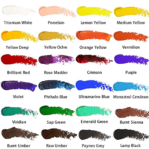 MONT MARTE Oil Paint Set Signature 24pc x 0.4oz, Good Coverage, Good