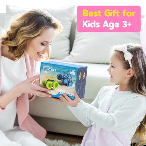 Image of Remote Control Car, Fast Direct Charging RC Cars Amphibious 360 Rotating LED Rechargeable Stunt Car 2.4Ghz 4WD All Terrain RC Race Cars Toy Christmas Birthday Gift for Kids Boys Girls Aged 3-12 years