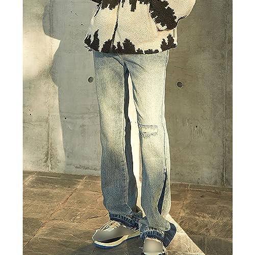 Jean Patchwork Homme à Fourche Cycliste confortable avec bretelles - 5