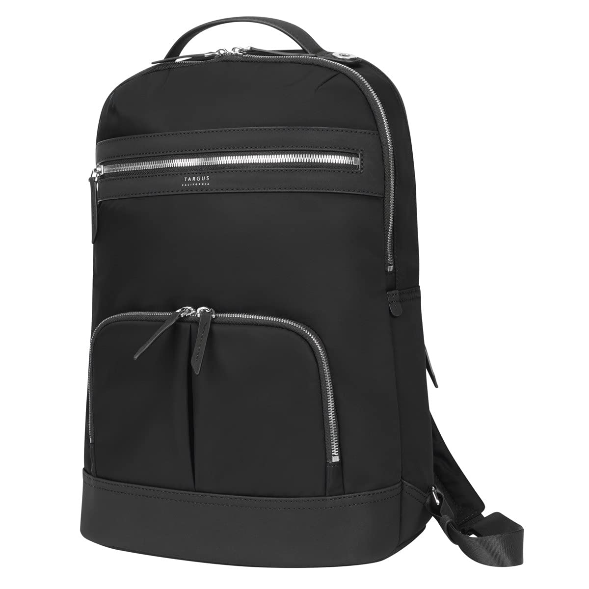 Targus Newport Backpack Trendy for Travel and Commuter fit up to 15-Inches Laptop, Black/Silver (TBB599GL)