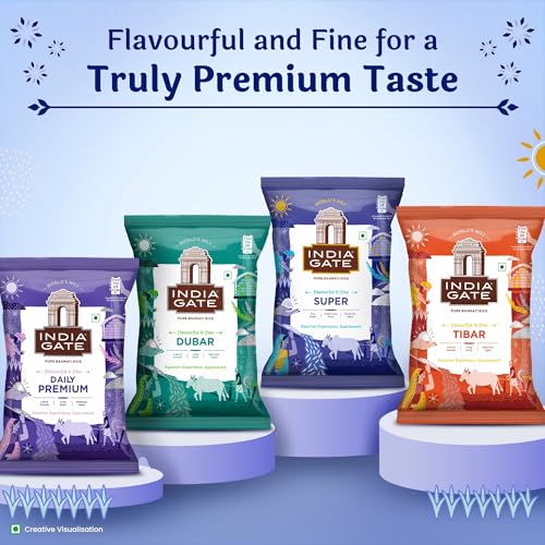 Image of India Gate Flavourful & Fine Super Basmati Rice 1 Kg (with Free 500g) | Perfectly Aged Rice