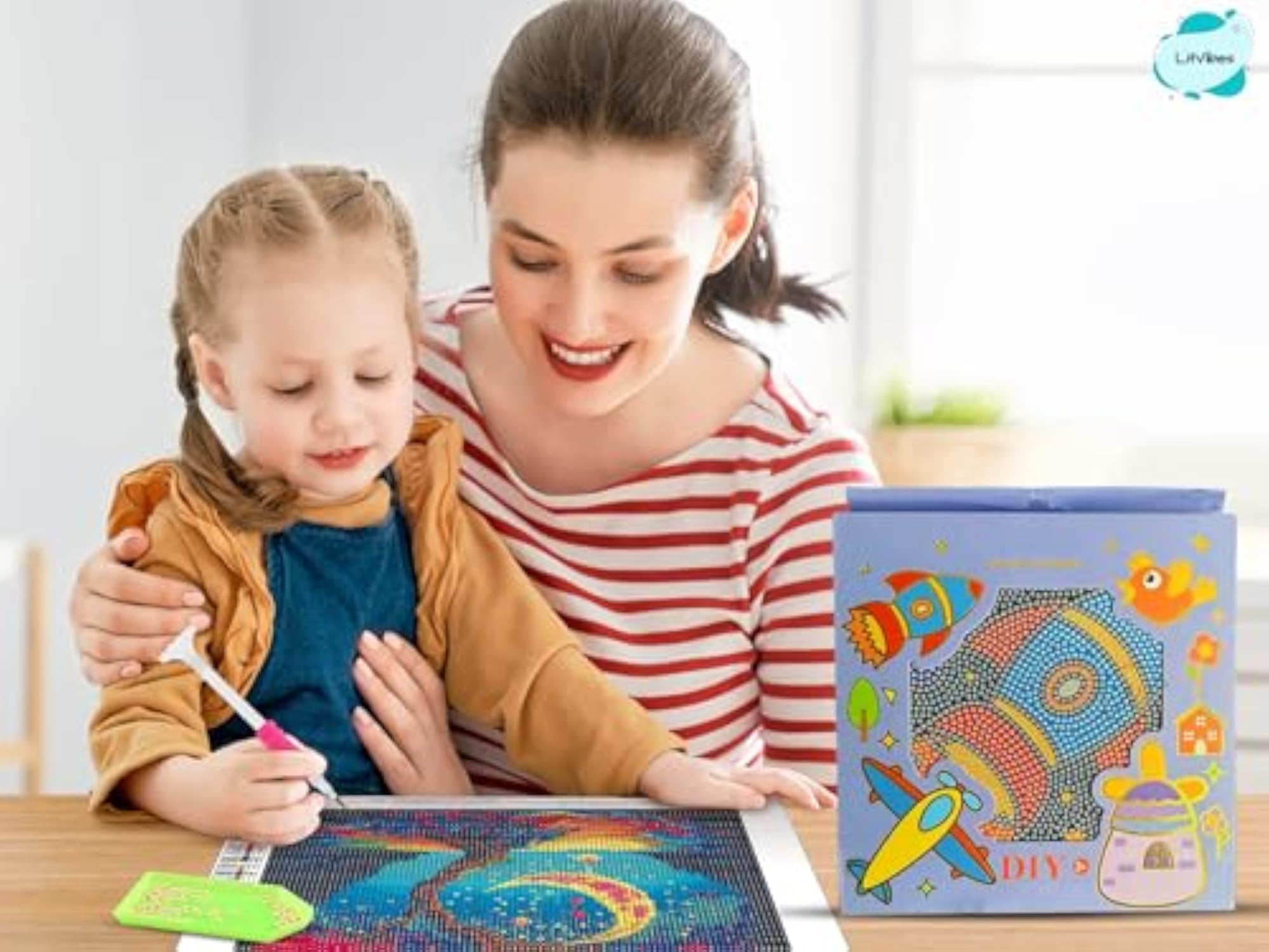 DIY Diamond Painting Kit with Frame for Kids & Adults