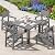 SERWALL HDPE Outdoor Dining Set, 37-inch Square Table and Chairs Set All Weather Patio Dining Set, 5-Piece Patio Dining Furniture for Deck, Garden, Backyard, Slate Gray