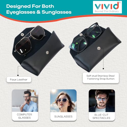 Image of VIVID Unisex Specs Snap Button Eyewear Dabbi Faux Leather Soft Case Cover