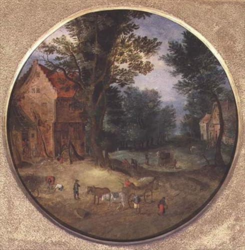 Affiche Paysage flamand avec charrettes Jan Brueghel l'Ancien l'Impression sur Toile 60x90cm