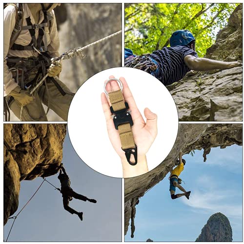 Tactical Key Chains For Mens, Edc Gear Clips With Hk Clip And Stainless Steel Rings, Large Military Keychain Clips Nylon Webbing Rigger Work Carry Tool Molle Accessories Black #TOP4