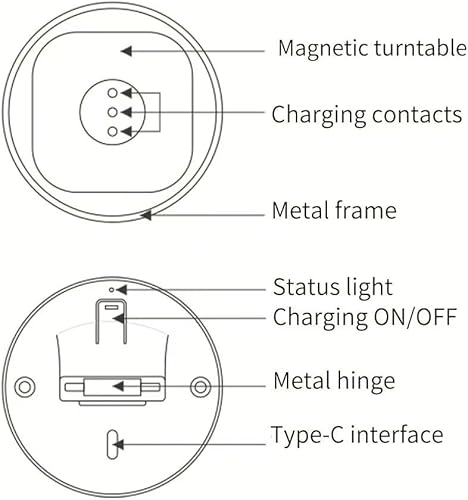 Miniatura 5 de Soporte magnético en el escritorio con funda de carga A6 para iPad mini (A17 Pro, A15 Bionic) de 8.3 pulgadas, forma clásica de L, base de metal