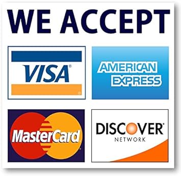 Amazon クレジットカードサイン Visa Mastercard Amex Discover ステッカーデカール 3 5 X 3 5 店舗看板 文房具 オフィス用品