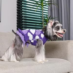 CuteBone Purple Heart Dog Sweater Dress for Small Dogs Girl, Soft and Stretchy Dog Sweater for Medium Large Dogs, Pullover Pet Winter Clothes Ruffle Dress Cat Apparel DS101S CuteBone Purple Heart Dog Sweater Dress for Small Dogs Girl Soft and Stretchy Dog Sweater for Medium Large Dogs Pullover Pet Winter Clothes Ruffle Dress Cat Apparel DS101S