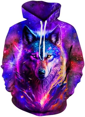 ALISISTER Unisex Hoodie Herren Damen 3D Druck Kapuzenpullover Langarm Hooded Pullover Sweatshirts mit Fleece-Innenseite S-XXL