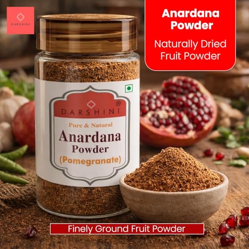 Image of Darshini Anardana Powder 100 gm - Dry Pomegranate Seeds Powder | Organic Tangy Flavor Spice for Cooking, Chutneys, Curries, Chaats & Marinades | No Preservatives