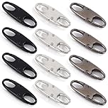 BTYMS 12-Pack Zipper Clip Theft Deterrents (4 Black/4 Silver/4 Gunmetal) - 3 Colors, Double Zipper Pull Security Locks, Metal Alloy Anti-Theft Clips for Bags, Luggage & Backpacks