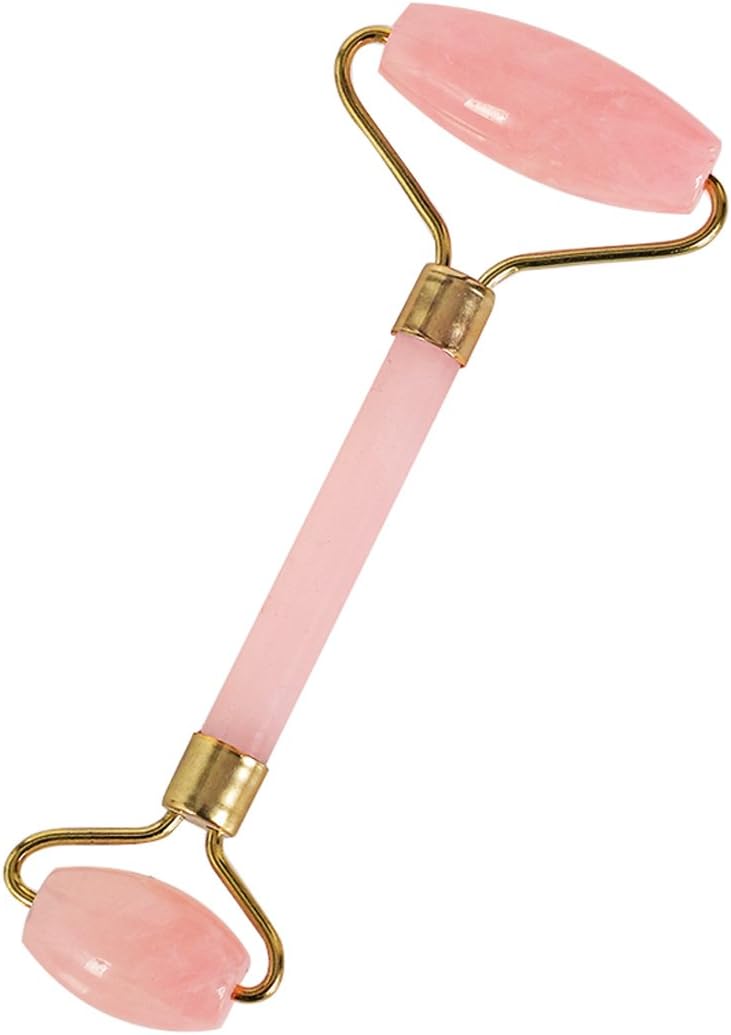 Facial Massage,GreeStore 100% Natural Rose Quartz Facial Massage Crystal Stone Body Jade Massager Roller Skincare Ice Roller Wrinkle Removal Beauty Tool for Face Neck Eye Body