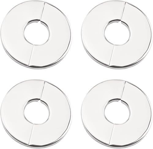 Brida dividida de pared, 4 piezas de placa redonda de escudo de acero inoxidable, kit de repuesto y reparación de brida dividida para tubo de 0.945
