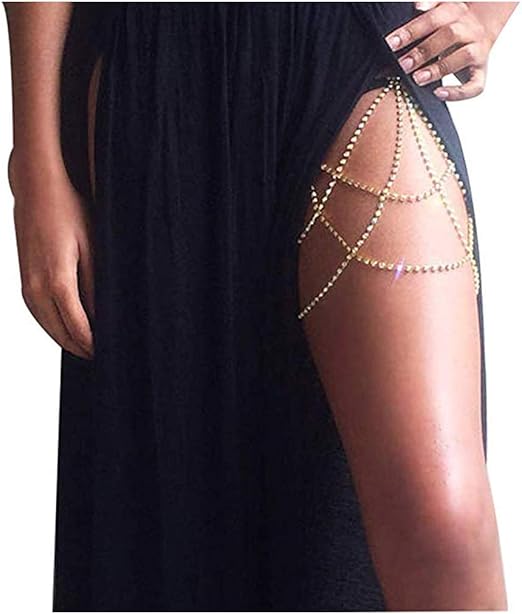 Glamtune Sexy Rhinestone Leg Chain Body Chain Jewelry Thigh
