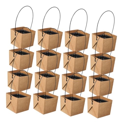 MOTHNUR 16sets Vasi Per Piante in Kraft Piccolo Fioriera Di Drenaggio Adatto Per Aree Compatte Per Ed Esterno