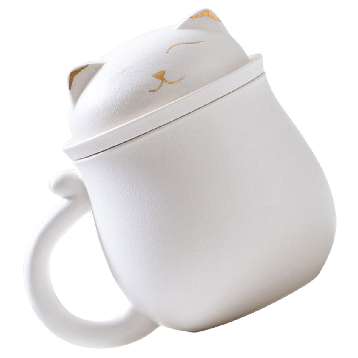 VOSAREA Tasse à Thé en Céramique Blanche 350ml avec Séparation de Thé et Protection de Bureau Bureau et Diverses Occasions