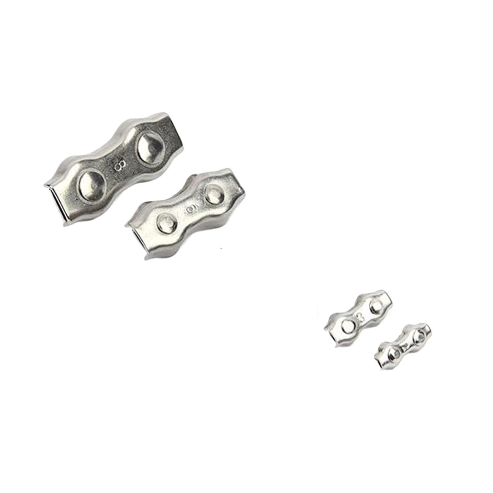 Clip di corda a filo pesante in acciaio inossidabi Morsetto for cavo a fune metallica con clip a doppio bullone in acciaio inossidabile Impugnatura semplice(M2X5pcs)