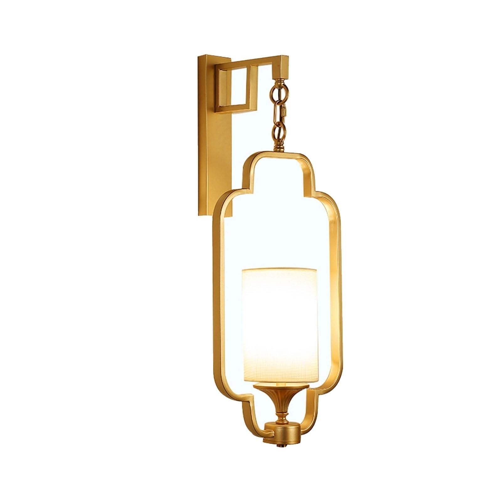OZBMA Vintage Industrial Wall Sconces Retro Fabric Lamp Mounted Lighting Fixture for Bedroom Bedside Restaurant Office Staircase Lantern(Gold) (Gold)