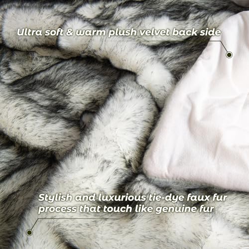 HOMFINE Felldecke Kuscheldecke Kunstfell Kunstfelldecke 130x150cm Weiß – Ansicht 3