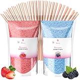 Misskandy® Sucre Barbe à Papa pour machine  Lot de 2 * 160GR (Fraise  Framboise) / poudre barbapapa+ 10 Bâtonnets offerts   MADE IN FRANCE