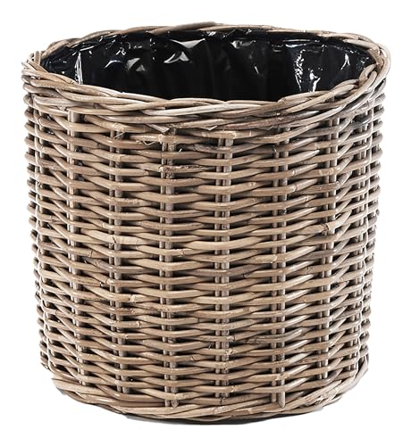Kobolo Pflanzkorb Duro 40x40x35 cm, Ø 43cm rund, Grauer Rattankorb mit Folie, dekorativer Übertopf für Pflanzen, Kräuter, Garten, Balkon, Terrasse, Innen- & geschützten Außenbereich Kobolo Pflanzkorb Duro 40x40x35 cm, Ø 43cm rund, Grauer Rattankorb mit Folie, dekorativer Übertopf für Pflanzen, Kräuter, Garten, Balkon, Terrasse, Innen- & geschützten Außenbereich