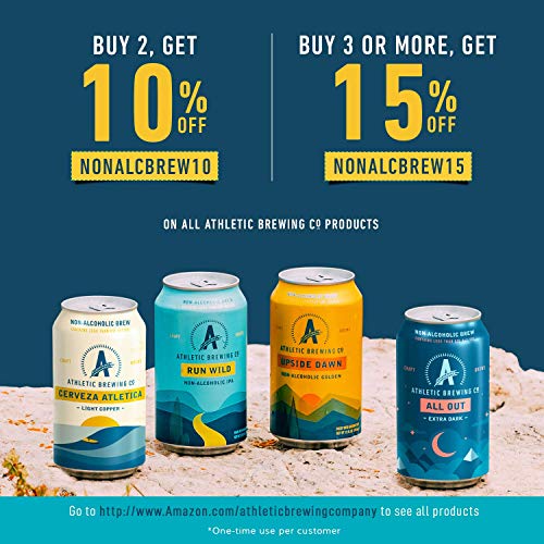 Athletic Brewing Company Craft NA - 12 Pack x 12 Fl Oz Cans - Upside Dawn Craft Golden - Low-Calorie, Award Winning - Subtle Aromas with Floral and Earthy Notes