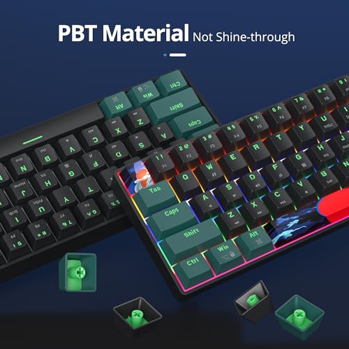 Image of Mini 60% Wired Gaming Keyboard Mechanical for Mac /Win,Waves B