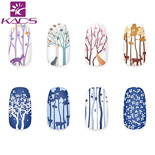 KADS Nail Stamping Plate Charming Herbst Landschaft Baum Defoliation Natur Vorlage Bild Design Platten für Nail Art Dekoration und DIY Nail art (NA017) – Bild 4