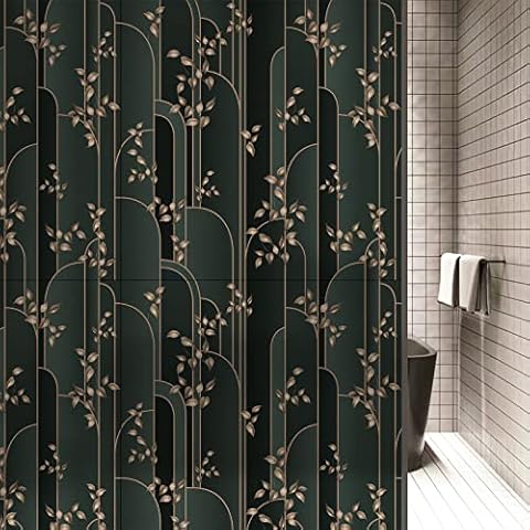 dktie Fensterfolie Blickdicht Sichtschutzfolie Fenster Milchglasfolie Dunkelgrün Statische Aufkleber ohne Klebstoff Wiederverwendbar Cover