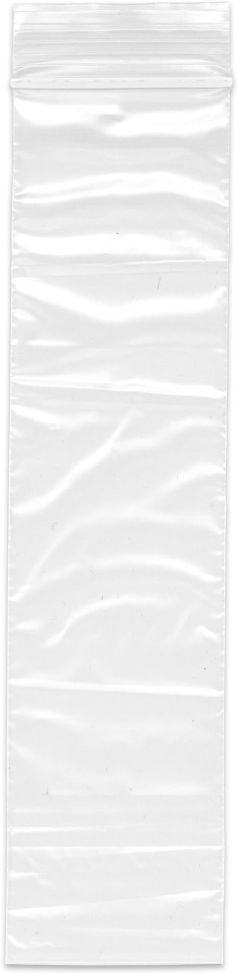 Plymor Zipper Reclosable Plastic Bags, 2 Mil, 2" x 8" (Pack of 100)
