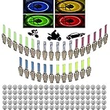 ELANE 130 PCS Led Flash Wheel Cap Light Set,Including 30pcs Lights and 100pcs Batteries for Car Bike...