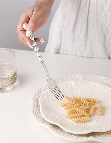 Miniatura 4 de Moderno juego de cubiertos para 16 elegantes cubiertos de acero inoxidable 1810, mango de perla, 64 cuchillos, tenedores y cucharas, juego de