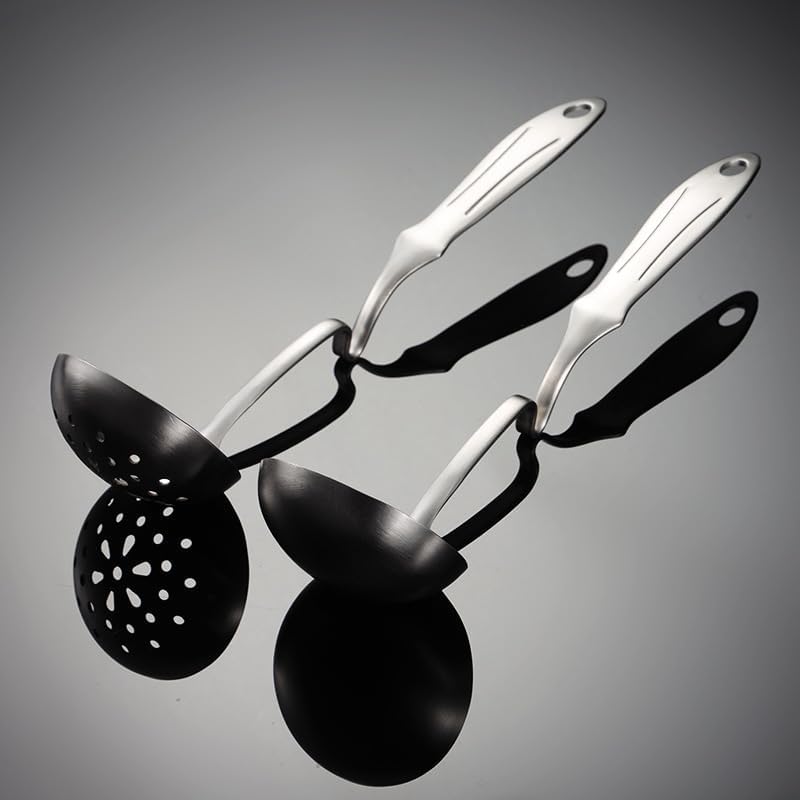 ladle 304 Stainless Steel Spoon Colander Hot Pot Ladles Long Curved Public Food Scoop Strainer Kitchen Things All for Cooking Soup Ladles
