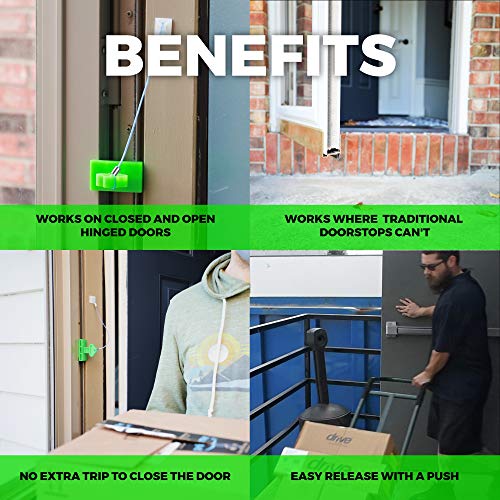 Master Manufacturing Ez Go Doorstop Wedge: The Innovative “Push And Go” Feature Makes Going In And Out Of Self-Closing Doors Easier And Safer, Green #TOP2