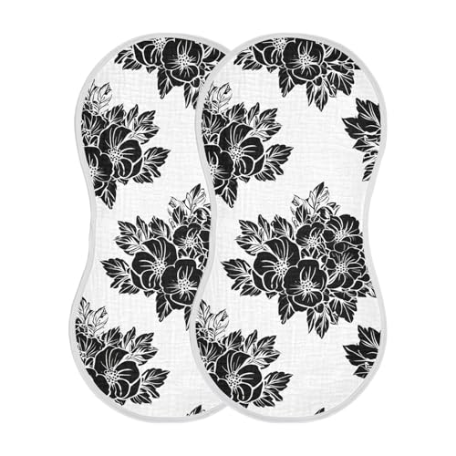 Blackflowers Elegant White Burp Cloths for Babies Burp Rag Cotton Spit Up Rag for Infant Newborn Baby - Main Image