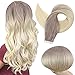Full Shine 16 inch Ombre Tape In Hair Extensions Color #18 Ash Blonde Fading To #60 White Blonde Double Side Tapes Real Hair Extensions Remy 50gram 20 Pcs